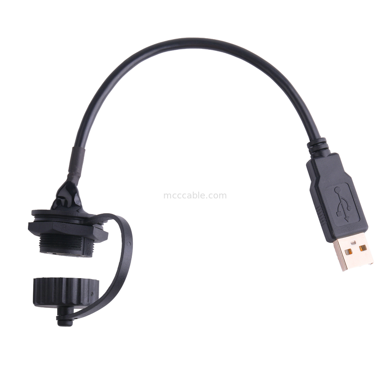 USB 2.0 A Dişi konektör, Kalkanlı ve USB 2.0 A USB kablolarına kapaklı ölçüye göre yapılır