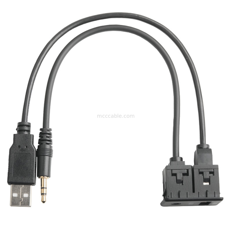 ISOBUS AUX erkek Uzatma Kablosu Jack 3.5mm Stereo O Jack USB Soket Kablosu