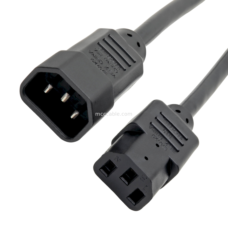 C13'den C14'e 10a 250v güç kablosu 18 Awg C13 çıkışı olan C14 eşleşmeleri