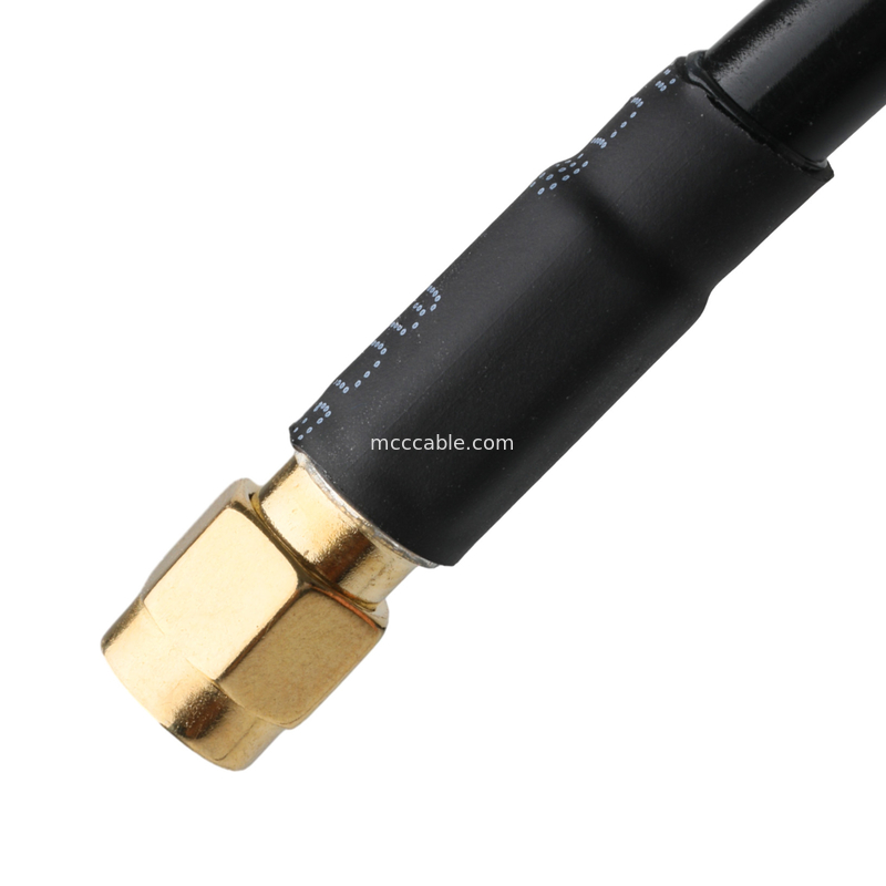 RF Bağlayıcısı Lmr-240 Düşük Kayıplı RF Kablosu Siyah Sma Erkek Düz Plug To N Erkek Plug Sağ Köşeli Plug