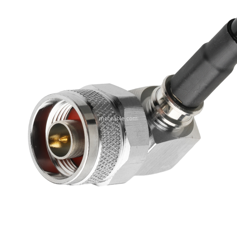 RF Bağlayıcısı Lmr-240 Düşük Kayıplı RF Kablosu Siyah Sma Erkek Düz Plug To N Erkek Plug Sağ Köşeli Plug