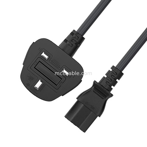 C13 To Uk Plug Power Cord Bs1363 18awg 250v Uzunluk Çoğu bilgisayar, yazıcı ve diğer cihazlar için uygundur