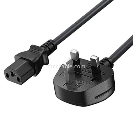C13 To Uk Plug Power Cord Bs1363 18awg 250v Uzunluk Çoğu bilgisayar, yazıcı ve diğer cihazlar için uygundur