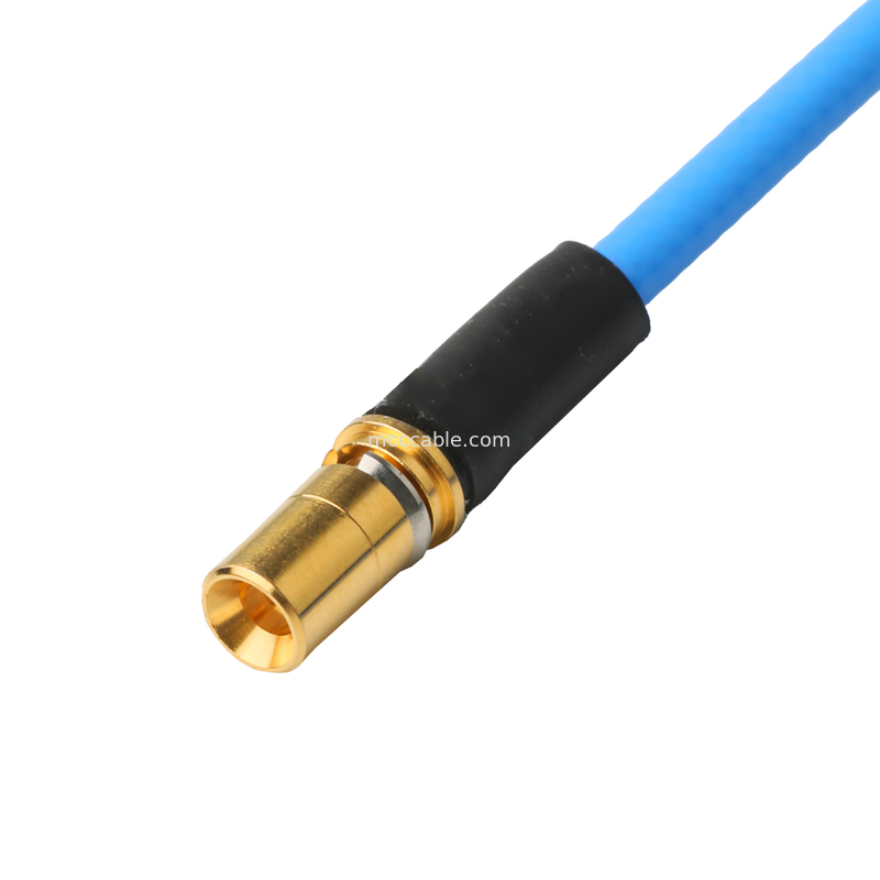 RF konektörü Düşük PIM Koaksiyel Kablo Montajları Esnek TFT-5G-402 Mavi FEP Ceket ile Çift Kalkanlı