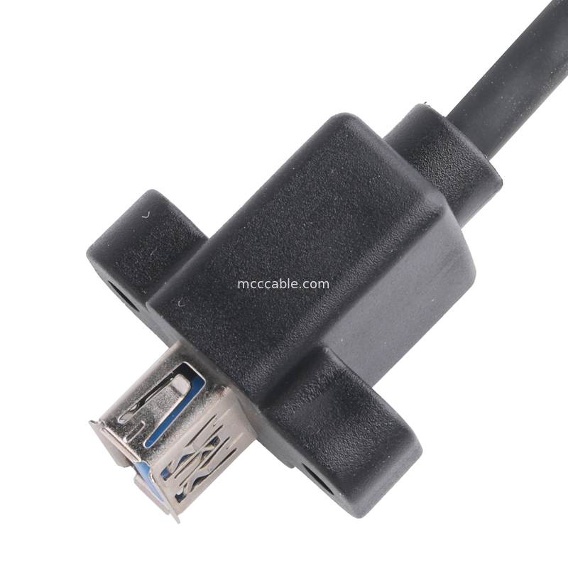 Siyah Usb3 0 Kablo Am 90 Derece Yan Eğime Af Yarım Paket vida Tipi Formalı Dış Kalıplama