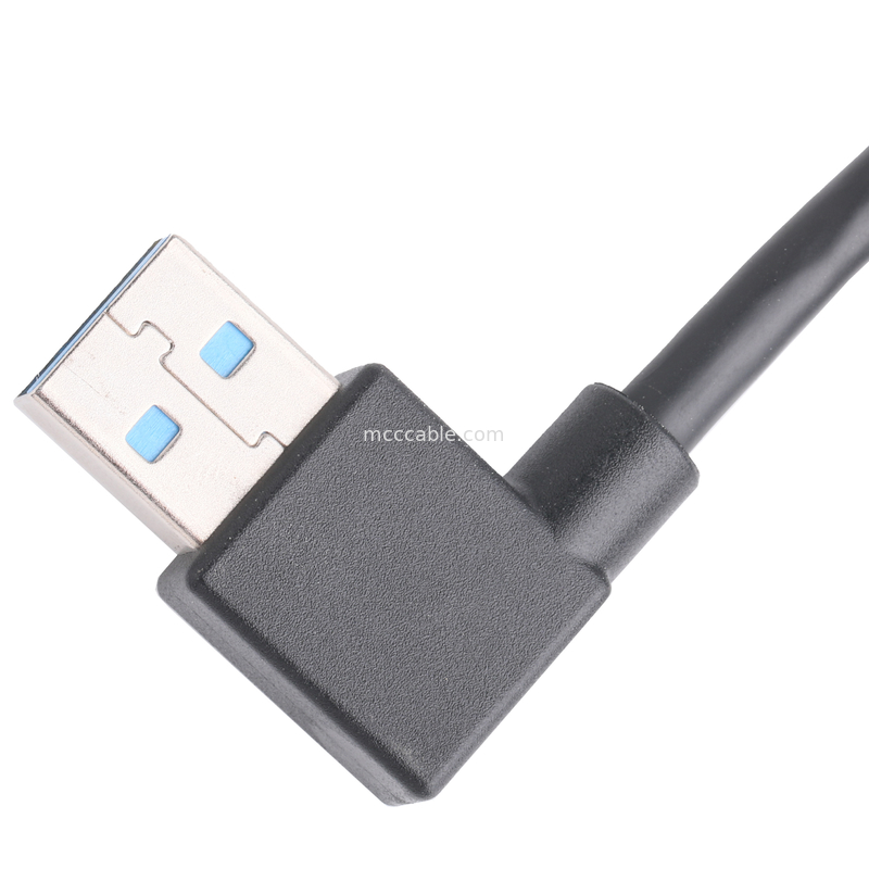 Siyah Usb3 0 Kablo Am 90 Derece Yan Eğime Af Yarım Paket vida Tipi Formalı Dış Kalıplama
