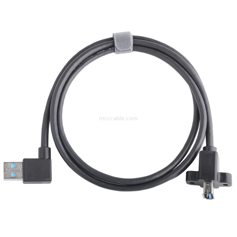 Siyah Usb3 0 Kablo Am 90 Derece Yan Eğime Af Yarım Paket vida Tipi Formalı Dış Kalıplama