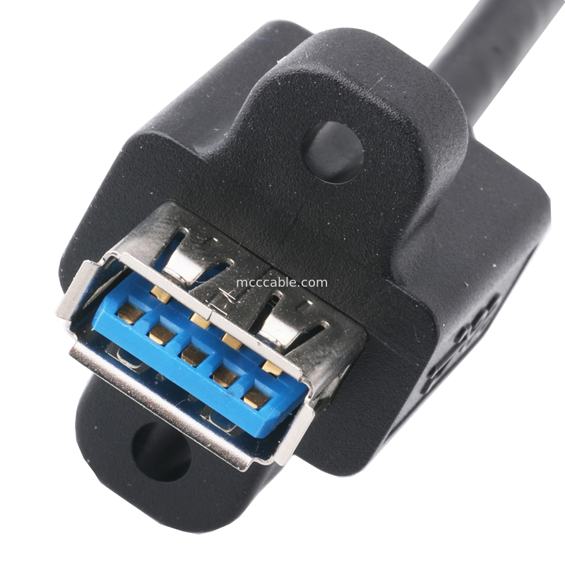 Siyah Usb3 0 Kablo Am 90 Derece Yan Eğime Af Yarım Paket vida Tipi Formalı Dış Kalıplama