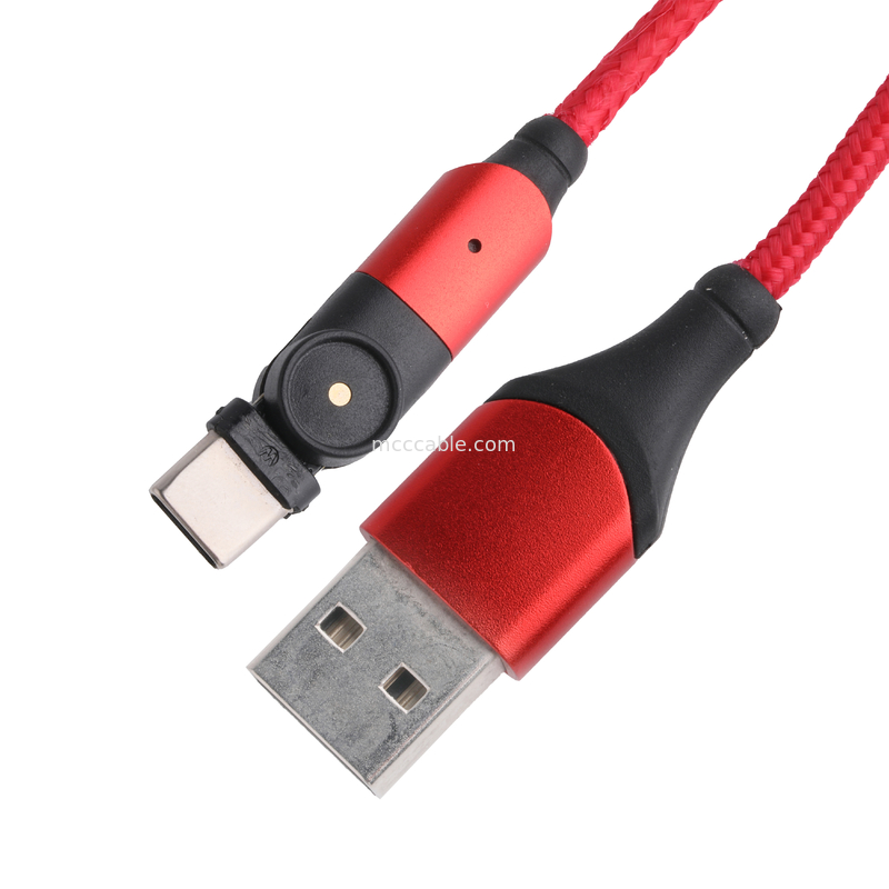 180 derece dönüş USB 3.0 Tip A'dan Tip C'ye 1.5m Alüminyum Kablo Şarj