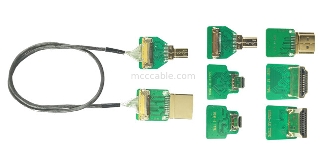 Mikro HDMI Düz Başlık 20454-220-02 20455 20453 Mikro HDMI-D-2 'e OEM / ODM