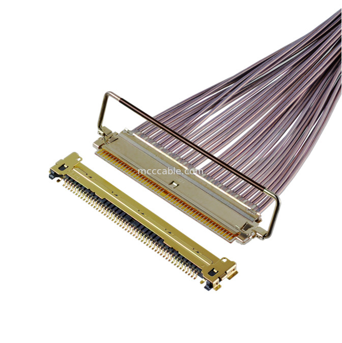 64 Gbps PAM4 81863-100B-01 50P 0.4mm Pitch Yatay Çiftleme Tipi Mikro Koaksiyel Kablo Montajı OEM/ODM