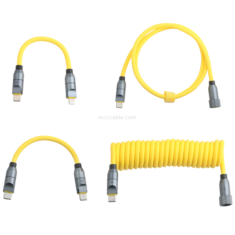 Mikro Koaksiyel USB 4.0 yıldırım 4 kablosu 240W şarj ve yıldırım gibi hızlı 40Gbps veri aktarımı ile