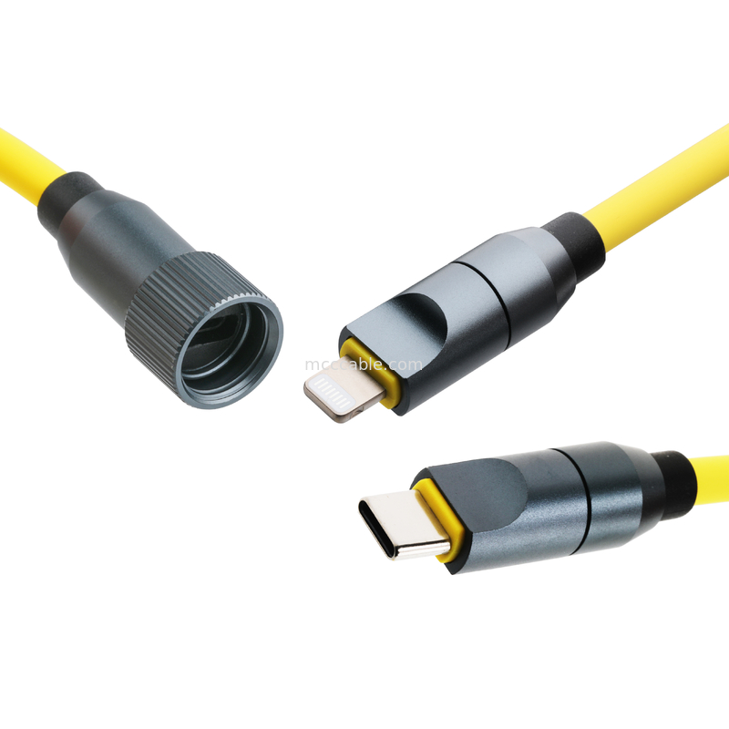 Mikro Koaksiyel USB 4.0 yıldırım 4 kablosu 240W şarj ve yıldırım gibi hızlı 40Gbps veri aktarımı ile