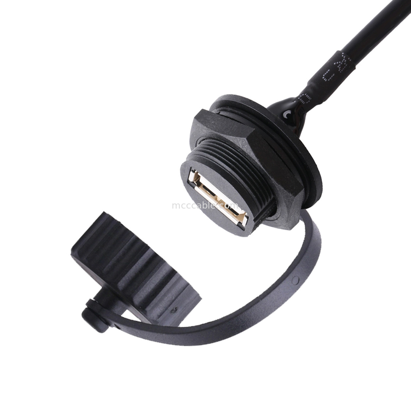 USB 2.0 A Dişi konektör, Kalkanlı ve USB 2.0 A USB kablolarına kapaklı ölçüye göre yapılır