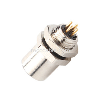 M5 Kod-A Kadın Bağlantı 4Pin Panel Flange PCB Soket IP67 Dairesel Arayüz Tipi A