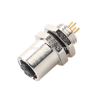 M5 Kod-A Kadın Bağlantı 4Pin Panel Flange PCB Soket IP67 Dairesel Arayüz Tipi A