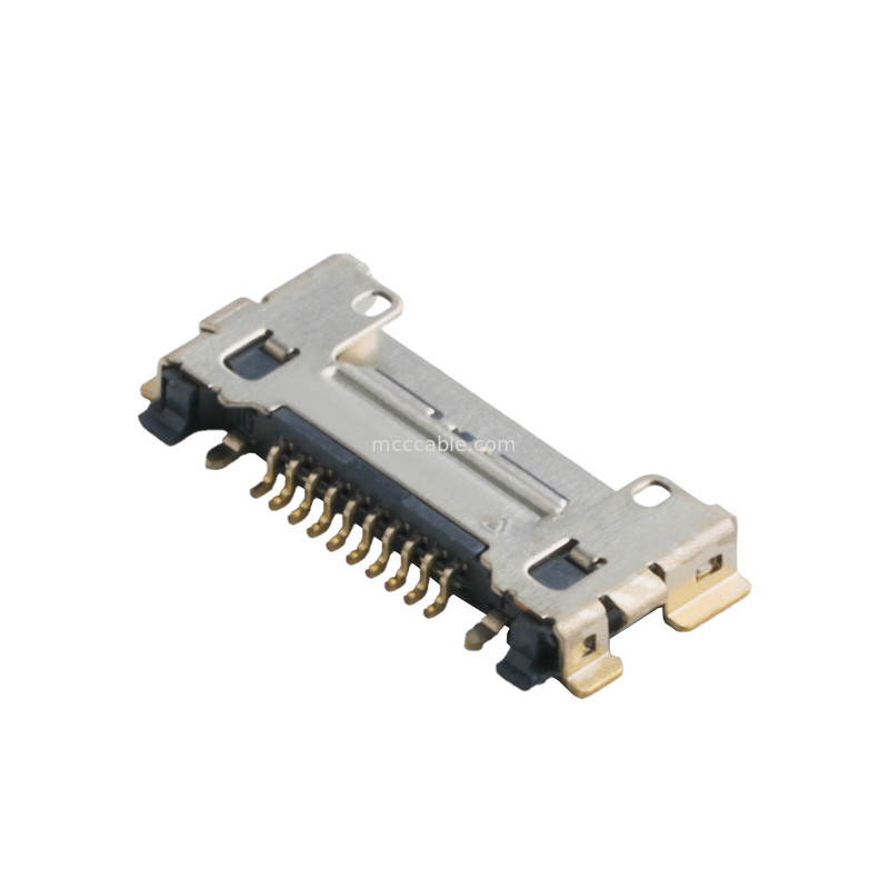 20633 Serisi 20Gbps/ Lane 20525-210E-02 Mikro Koaksiyel Bağlantı 0.4mm Pitch Plate Son Koltuklar