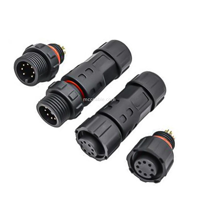 Endüstriyel sınıf Su geçirmez 8 Pin Dairesel Bağlantı M12 Kadın Kalıplı Kablo lvds ekran bağlantısı