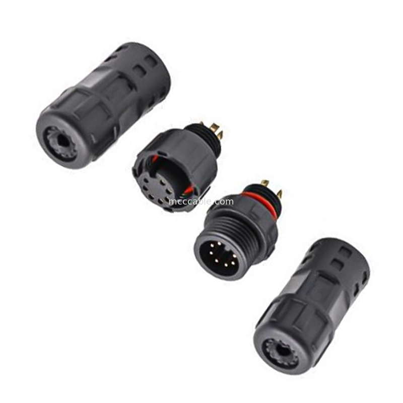 Endüstriyel sınıf Su geçirmez 8 Pin Dairesel Bağlantı M12 Kadın Kalıplı Kablo lvds ekran bağlantısı