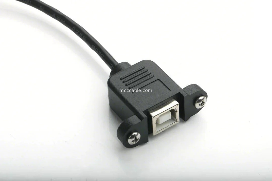 Montajlanabilir USB PORT TYPE B Kadın panel montaj adaptörü USB MINI-B Erkek üst açı WTH kalıplama