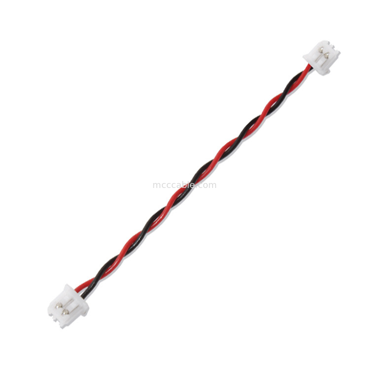 JST Kablo Demeti XHP-2 Konektör kablosu 22AWG UL1007 Siyah Kırmızı 2P Yapıştırılmış Kablo