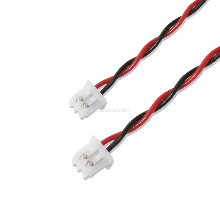 JST Kablo Demeti XHP-2 Konektör kablosu 22AWG UL1007 Siyah Kırmızı 2P Yapıştırılmış Kablo