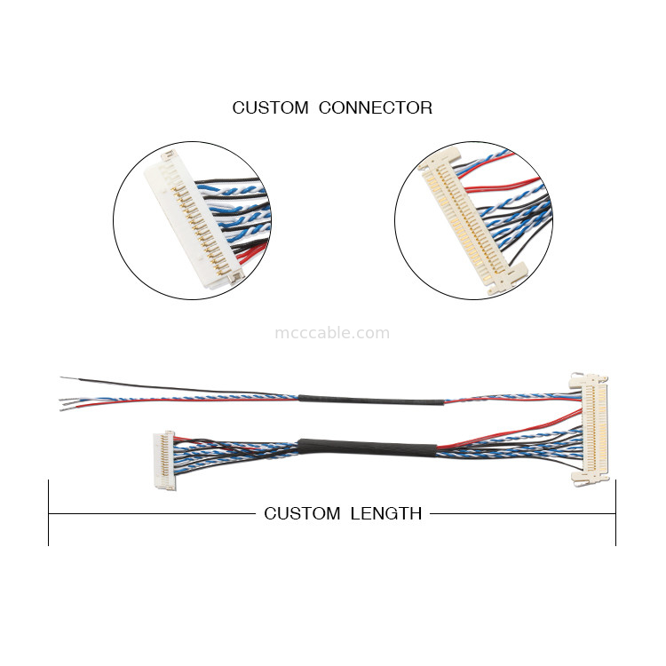 Özel Kablo Demeti FI S20S 20pin, 1.25 Mm Pitch JAE Ekran Lvds Kablosu