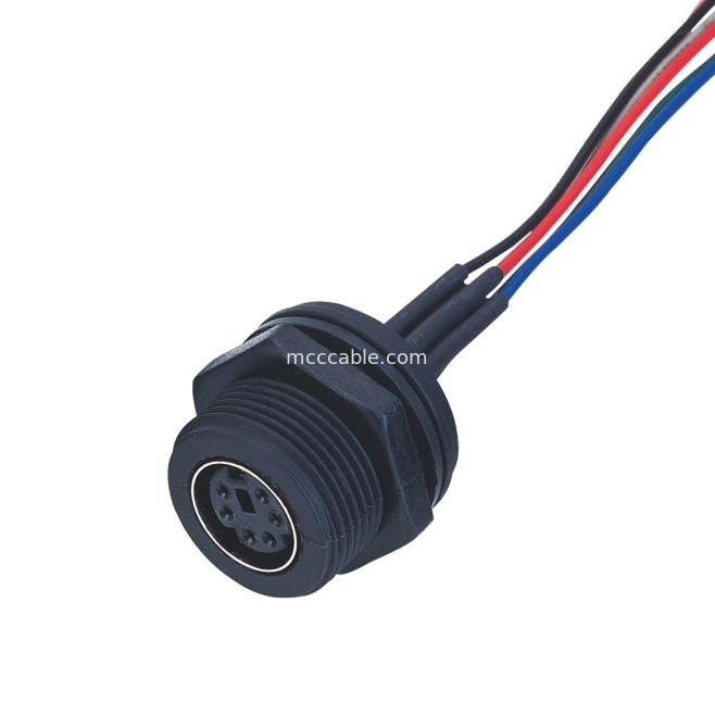 MD WF 6 Pin Mini Din Kablosu, IP67 Düz Isobus Kablosu lvds ekran konektörü