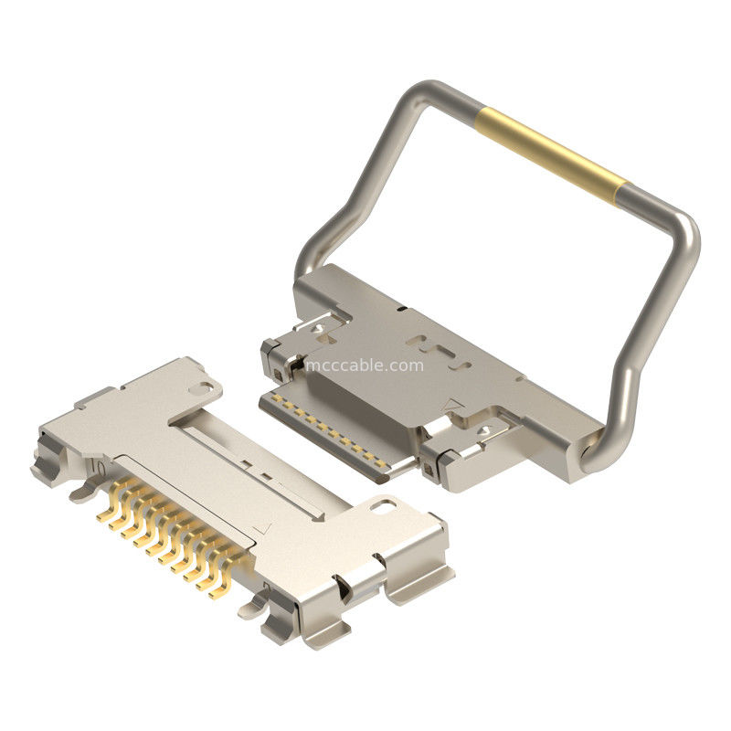 10p 20633-310T-01S Mikro Koaksiyel Kablo Montajı İçin Mekanik Kilitli Mikro Koaksiyel Bağlayıcı