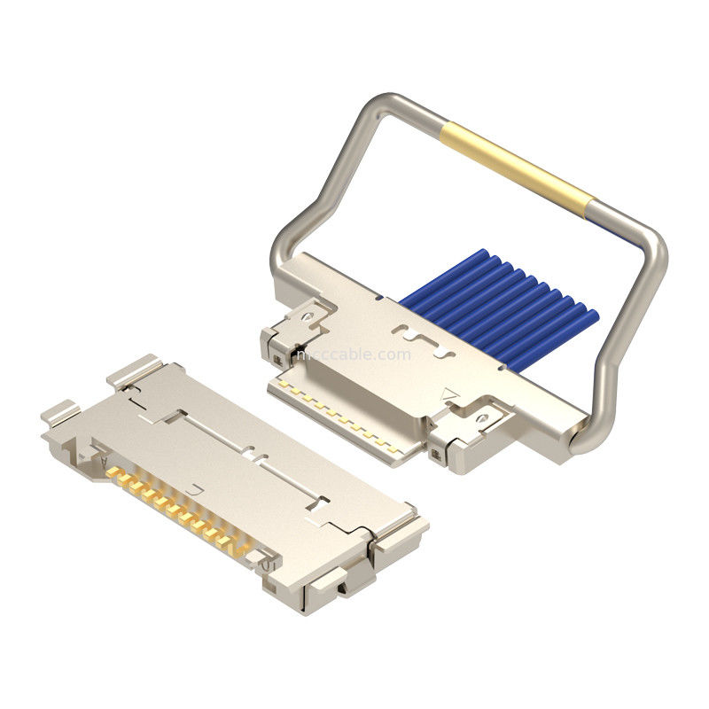 10p 20633-310T-01S Mikro Koaksiyel Kablo Montajı İçin Mekanik Kilitli Mikro Koaksiyel Bağlayıcı