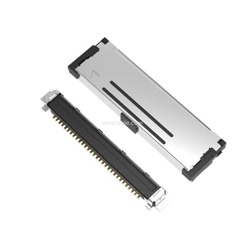 20437-030T-01 Yatay çiftleşme tipi Mekanik kilitli mikro-koaksiyel bağlantı 30Pin 40P 50P 0.4 mm mesafe