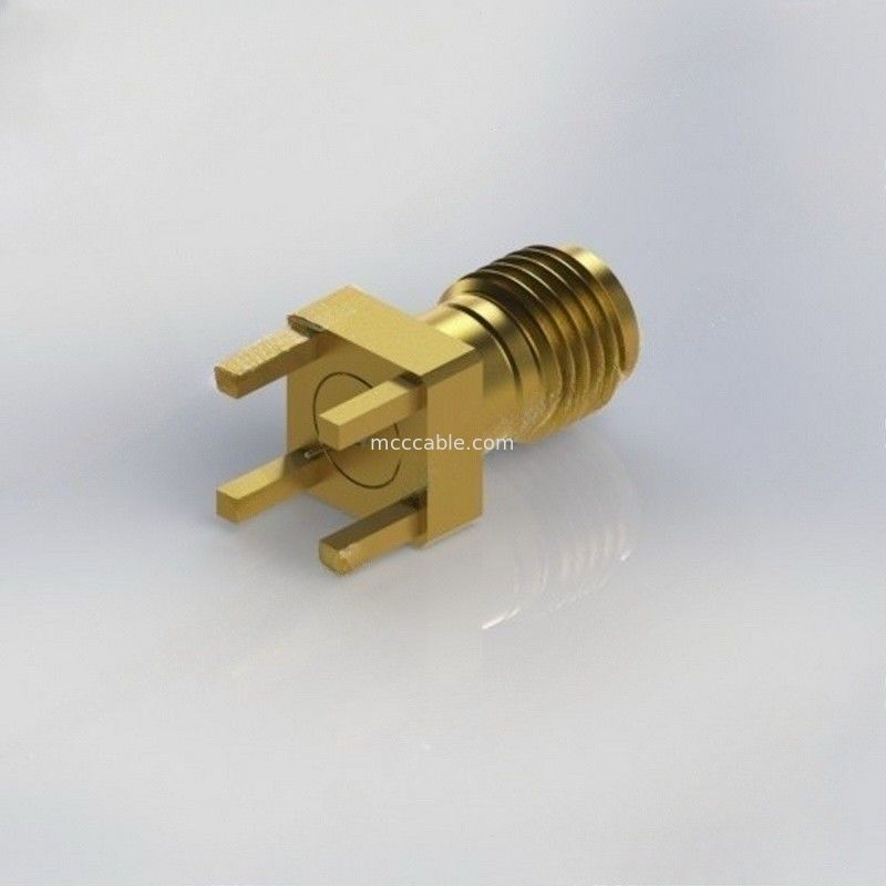 3.5 Mm RF Koaksiyel Kablo Konnektörü Dişi - PCB Kartı Kenar Montajlı RF 34GHz