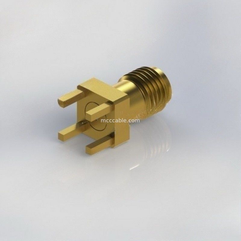 3.5 Mm RF Koaksiyel Kablo Konnektörü Dişi - PCB Kartı Kenar Montajlı RF 34GHz