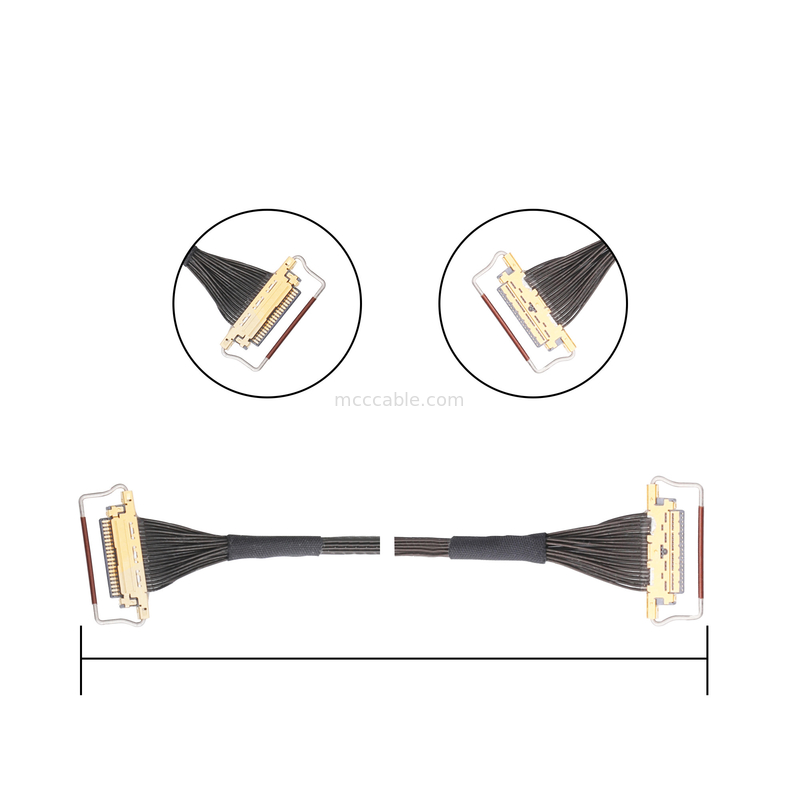 Oem Lvds Kablo Düzeneği 0,5 mm Pitch 20453-220t-03 Yatay çiftleşme tipi mikro koaksiyel konektör