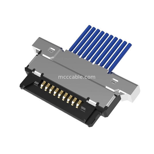 10pin Lvds Mikro Koaksiyel Kablo Tertibatı 20345-010T-32R 0,4 mm hatveli Yatay çiftleşme tipi mikro koaksiyel konektör