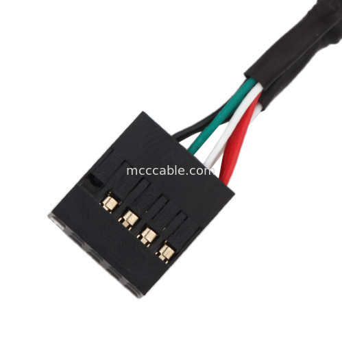HSG 100mm Uzunluk Kablo Demeti Kablo Düzeneği 2×5 Pin Siyah - PHD-2×5P
