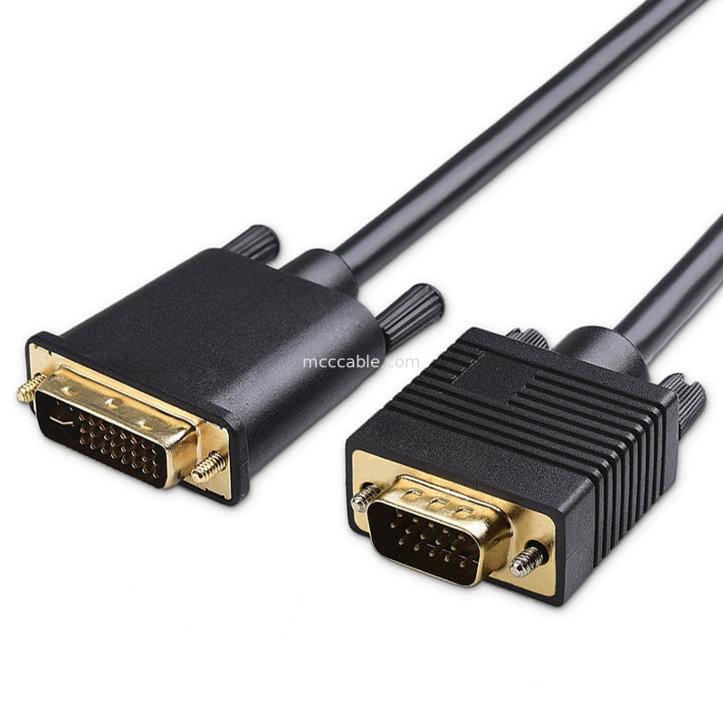 ROHS DVI-I 24+5 Pin To VGA Kablo LVDS LCD Montaj Bağlantısı OEM / ODM