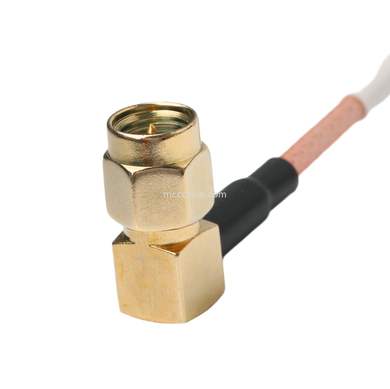 Ip67 Rohs Özel Koaksi Kablo Ra Sma Plug Sağ Köşeli Plug Rg316 OEM / Odm