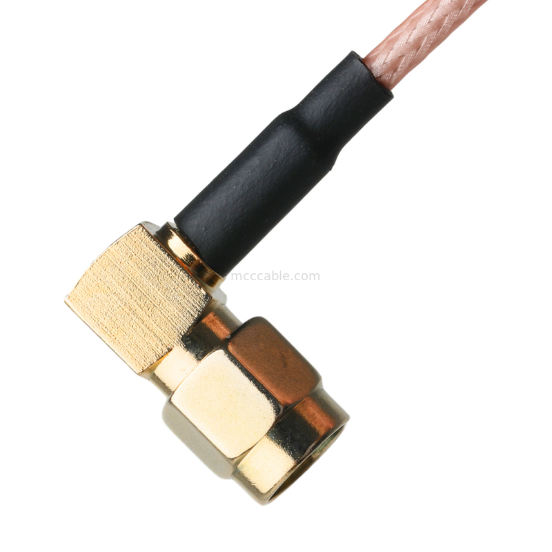 Ip67 Rohs Özel Koaksi Kablo Ra Sma Plug Sağ Köşeli Plug Rg316 OEM / Odm