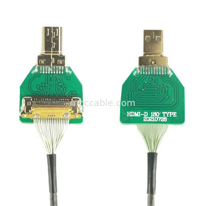MIPI Bağlantı Adaptörleri OEM ODM HDMI Kablo Adaptörü Mikro Düz Baş HDMI-D-180° To 20454-220-02 20455 20453