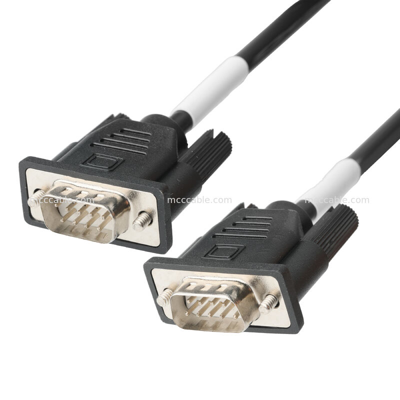 D-SUB-9Pin Erkek SOLDER TYPE D-SUB-9Pin Kadın konektörüne nikel kaplı beyaz kauçuk çekirdeği OEM/ODM