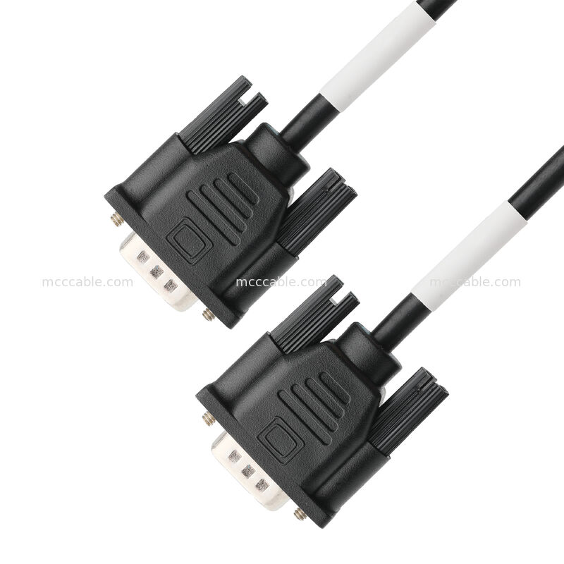 D-SUB-9Pin Erkek SOLDER TYPE D-SUB-9Pin Kadın konektörüne nikel kaplı beyaz kauçuk çekirdeği OEM/ODM