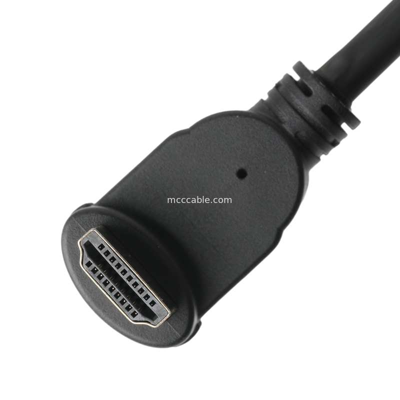 Erkek Dikey 19Pin HDMI-A'ya Kadın 19Pin HDMI LCD Kablo Bağlantısı Montajı
