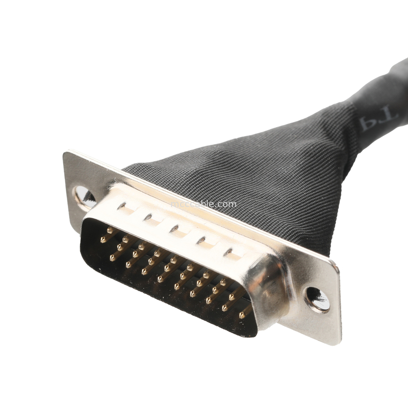 Lvds Kablo Montajı JAE FI-RE51HL 51Pin'den HD-SUB 26P MALE SLODER UL 1007 20AWG Kablo OEM/ODM