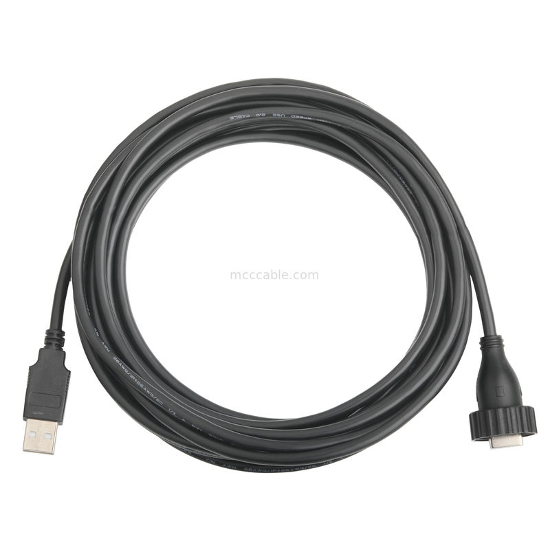 USB2.0 A Tipi Erkek M Tipi Su geçirmez Arayüz USB2.0 Kablosu Endüstriyel Sabit Veri Bağlantı Kablosu Araç için