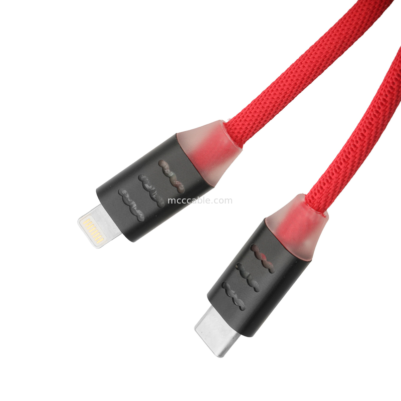 Hızlı Şarj Samsung ve Apple Telefonları OEM / ODM için USB C Yıldırım Kablosu