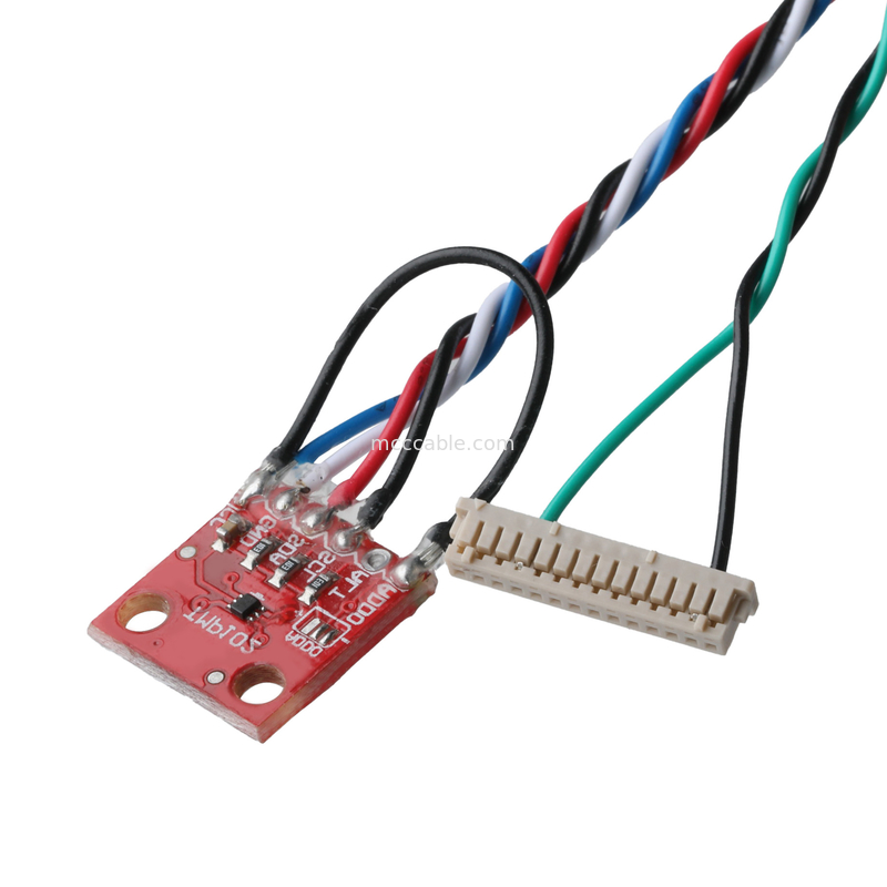 Kombine özelleştirilmiş kablo JST RF-10'dan DF13-14S-1.25C'ye DF13-5S-1.25C ve SEN-13314 kablo bağlantısı montajı