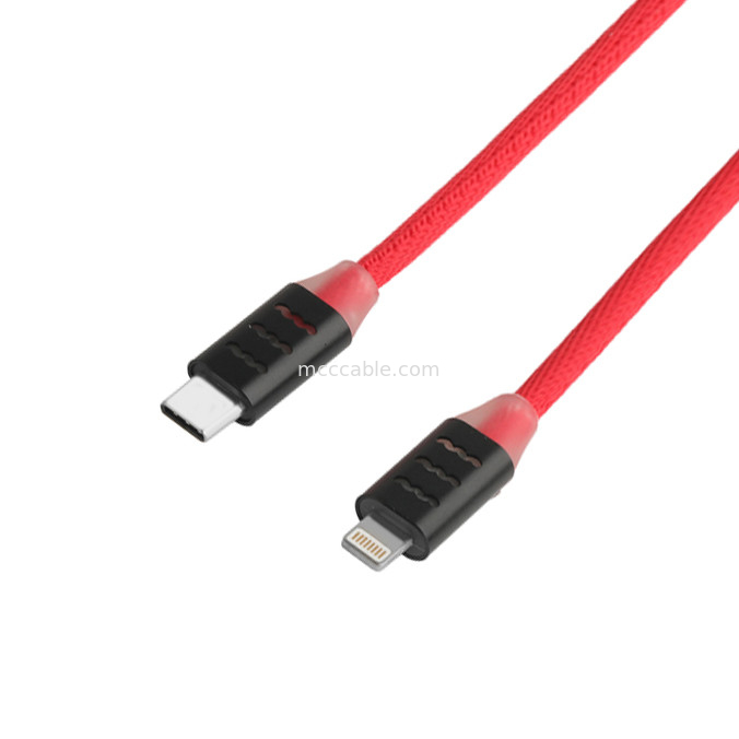 Hızlı Şarj Samsung ve Apple Telefonları OEM / ODM için USB C Yıldırım Kablosu