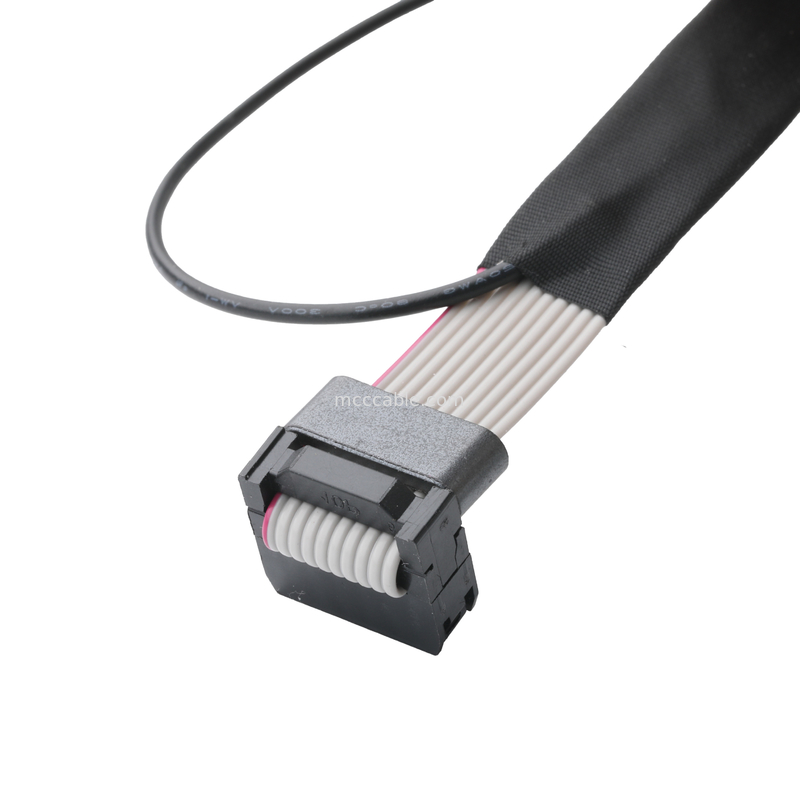 IDC FC-10P ve TER M4 pitch 1.27mm Halkalı telli UL2651 28AWG kablosu ile toprak kablosu bağlantısı OEM/ODM