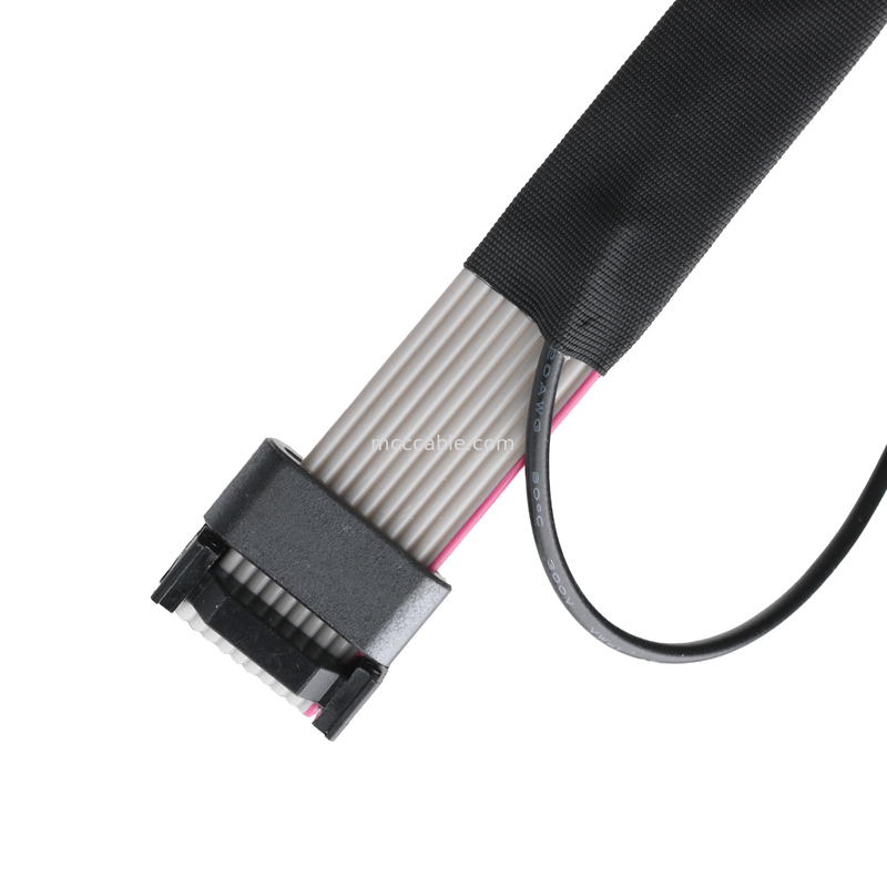 IDC FC-10P ve TER M4 pitch 1.27mm Halkalı telli UL2651 28AWG kablosu ile toprak kablosu bağlantısı OEM/ODM